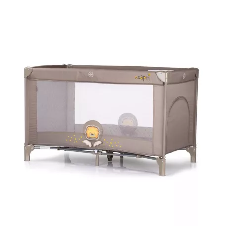 Chipolino Capri fix cestovná postieľka – Lion beige