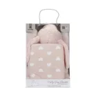 Lorelli Poffy Duo deka 75 × 90 cm s vankúšom 45 × 30 cm – Peach Bunny