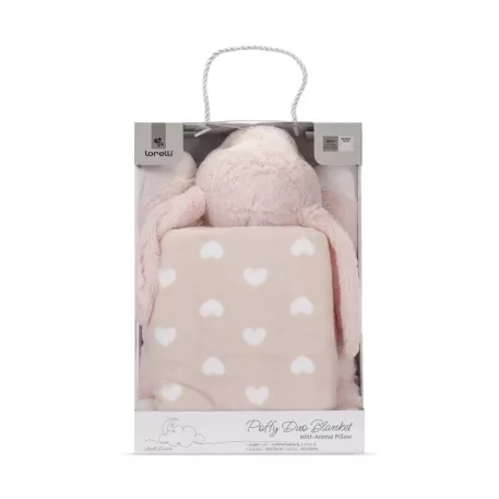 Lorelli Poffy Duo deka 75 × 90 cm s vankúšom 45 × 30 cm – Peach Bunny