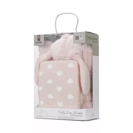 Lorelli Poffy Duo deka 75 × 90 cm s vankúšom 45 × 30 cm – Peach Bunny