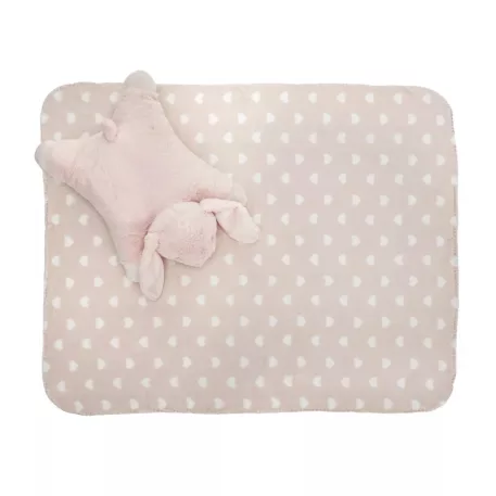 Lorelli Poffy Duo deka 75 × 90 cm s vankúšom 45 × 30 cm – Peach Bunny
