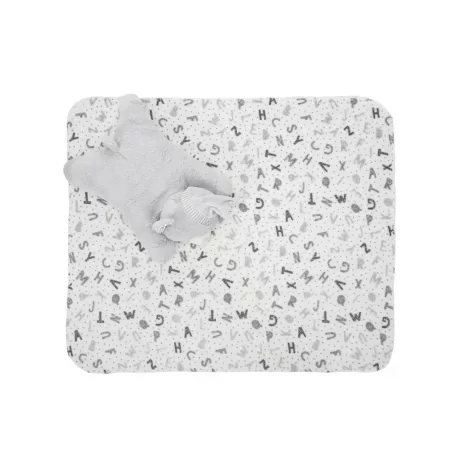 Lorelli Poffy Duo deka 75 × 90 cm s vankúšom 45 × 30 cm – White Grey Teddy Bear