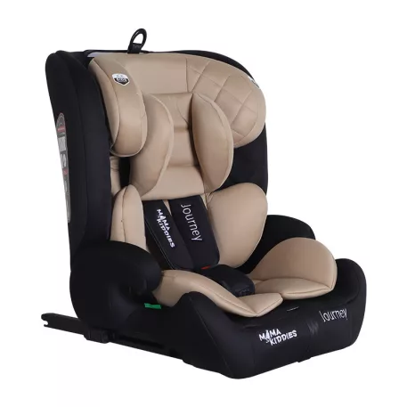 Mama Kiddies® i-Fix Journey i-Size autosedačka 76–150 cm, ISOFIX + Top Tether – béžovo-čierna
