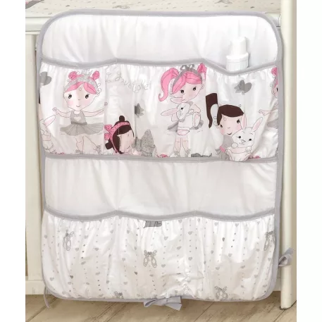 Mama Kiddies® Baby Bear vreckový organizér biely s baletkou
