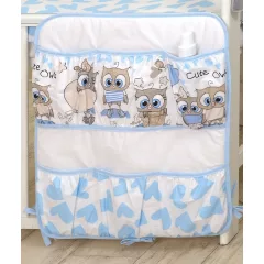   Mama Kiddies® Baby Bear vreckový organizér bielo-modrý so sovičkami