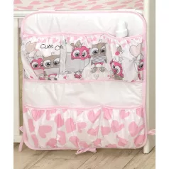   Mama Kiddies® Baby Bear vreckový organizér bielo-ružový so sovičkami