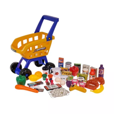 Luxusný supermarketový set s nákupným vozíkom, skenerom, pokladňou a čítačkou kariet