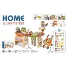 Mama Kiddies® detský supermarket s nákupným vozíkom – 65-dielna súprava so svetlom a zvukom, hnedý