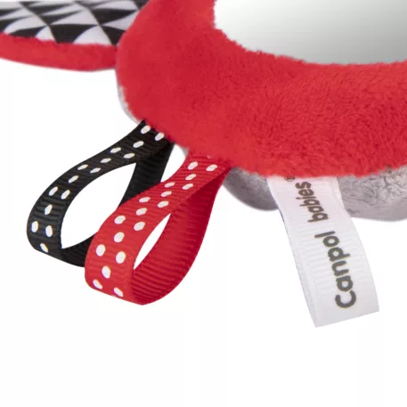 Canpol babies SENSORY mäkká kontrastná pískacia hračka so zrkadlom