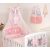 Mama Kiddies Baby Bear 6-dielna detská posteľná bielizeň s mantinelom 180°, ružová - vzor s macíkmi