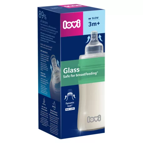LOVI sklenená dojčenská fľaša 250 ml