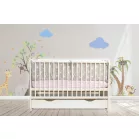 Mama Kiddies® Sofie Dreams 5-dielna detská posteľná bielizeň s 360° roštom Dancing Bunny v sivej farbe