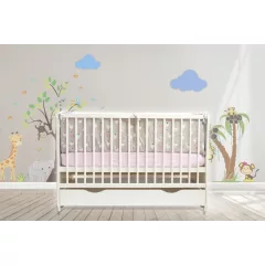   Mama Kiddies® Sofie Dreams 5-dielna detská posteľná bielizeň s 360° roštom Dancing Bunny v sivej farbe