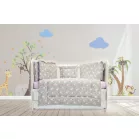 Mama Kiddies® Sofie Dreams 5-dielna detská posteľná bielizeň s 360° roštom Dancing Bunny v sivej farbe