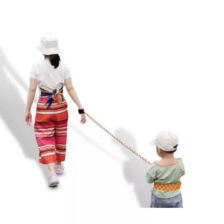 Mama Kiddies® vodítko na zápästie v oranžovej farbe