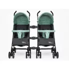 Mama Kiddies® Vento športový dvojkočík (pre dvojičky) v zeleno-sivej farbe + darček: pláštenky