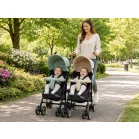 Mama Kiddies® Vento športový dvojkočík (pre dvojičky) v zeleno-sivej farbe + darček: pláštenky