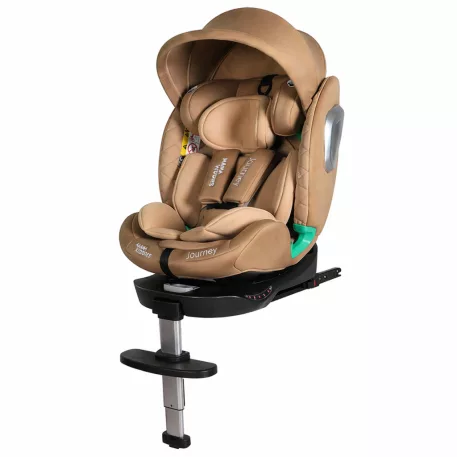 ISOFIX 360° otočná autosedačka Mama Kiddies® iSize Journey Extra (40–150 cm) v béžovej farbe s podpornou nohou + darček slnečná clona a opierka nôh