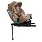ISOFIX 360° otočná autosedačka Mama Kiddies® iSize Journey Extra (40–150 cm) v béžovej farbe s podpornou nohou + darček slnečná clona a opierka nôh