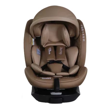 ISOFIX 360° otočná autosedačka Mama Kiddies® iSize Journey Extra (40–150 cm) v béžovej farbe s podpornou nohou + darček slnečná clona a opierka nôh