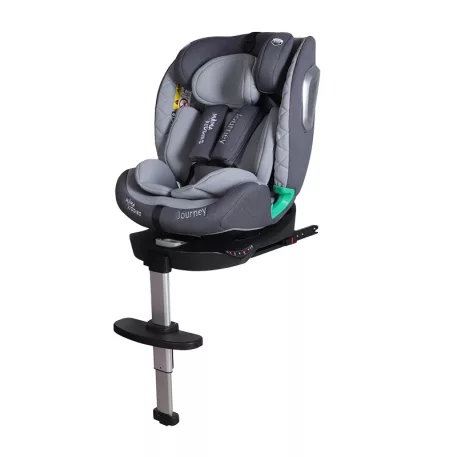 ISOFIX 360° otočná autosedačka Mama Kiddies® iSize Journey Extra (40–150 cm) v sivej farbe s podpornou nohou + darček slnečná clona a opierka nohy