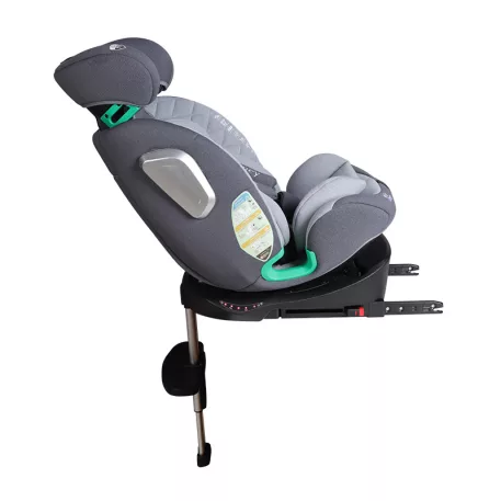 ISOFIX 360° otočná autosedačka Mama Kiddies® iSize Journey Extra (40–150 cm) v sivej farbe s podpornou nohou + darček slnečná clona a opierka nohy