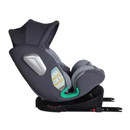ISOFIX 360° otočná autosedačka Mama Kiddies® iSize Journey Extra (40–150 cm) v sivej farbe s podpornou nohou + darček slnečná clona a opierka nohy