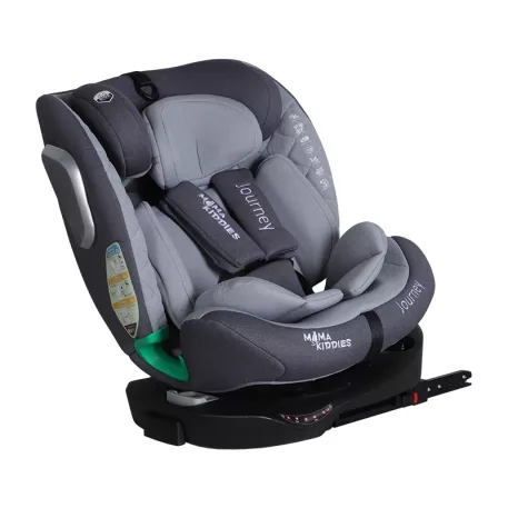 ISOFIX 360° otočná autosedačka Mama Kiddies® iSize Journey Extra (40–150 cm) v sivej farbe s podpornou nohou + darček slnečná clona a opierka nohy