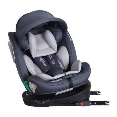 ISOFIX 360° otočná autosedačka Mama Kiddies® iSize Journey Extra (40–150 cm) v sivej farbe s podpornou nohou + darček slnečná clona a opierka nohy