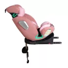 ISOFIX 360° otočná autosedačka Mama Kiddies® iSize Journey Extra (40–150 cm) v ružovej farbe s podpornou nohou + darček slnečná clona a opierka nohy