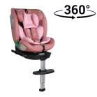 ISOFIX 360° otočná autosedačka Mama Kiddies® iSize Journey Extra (40–150 cm) v ružovej farbe s podpornou nohou + darček slnečná clona a opierka nohy