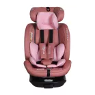 ISOFIX 360° otočná autosedačka Mama Kiddies® iSize Journey Extra (40–150 cm) v ružovej farbe s podpornou nohou + darček slnečná clona a opierka nohy