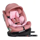 ISOFIX 360° otočná autosedačka Mama Kiddies® iSize Journey Extra (40–150 cm) v ružovej farbe s podpornou nohou + darček slnečná clona a opierka nohy