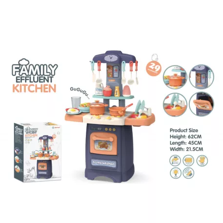 Mama Kiddies® Effluent Kitchen 29-dielna detská kuchynka – modrá