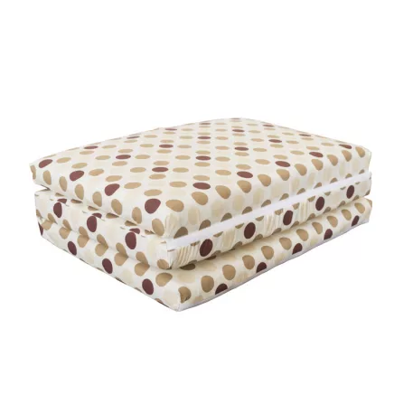 Mama Kiddies® Sofie Dreams skladací penový matrac 120×60×5 cm so 100 % bavlneným poťahom – hnedé bodky