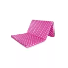 Mama Kiddies® Sofie Dreams skladací penový matrac 120×60×5 cm so 100 % bavlneným poťahom – ružový s bielymi hviezdičkami.
