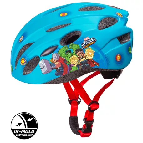 Prilba na bicykel s technológiou IN-MOLD s motívom Avengers – pre chlapcov – 52–56 cm
