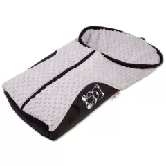   Nellys Baby MINKY fusak – nielen do autosedačky – sivý Teddy medvedík