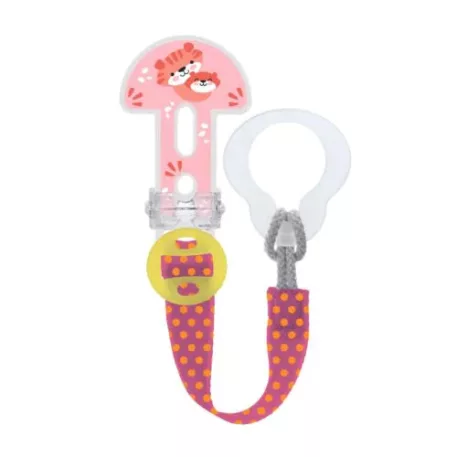 MAM Gumová pinzeta klip + Clip-It + kryt - ružový tiger