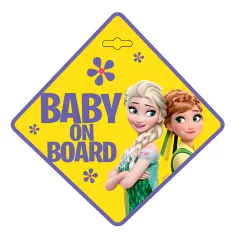   Tabuľka do auta s prísavkou Dieťa v aute - BABY ON BOARD- Frozen