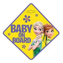   Tabuľka do auta s prísavkou Dieťa v aute - BABY ON BOARD- Frozen