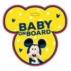 Tabuľka do auta s prísavkou Dieťa v aute - BABY ON BOARD - Mickey