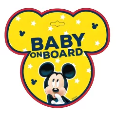  Tabuľka do auta s prísavkou Dieťa v aute - BABY ON BOARD - Mickey