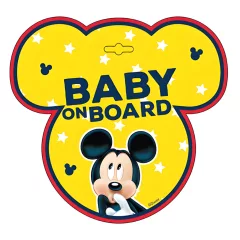   Tabuľka do auta s prísavkou Dieťa v aute - BABY ON BOARD - Mickey