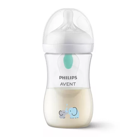 Dojčenská fľaša Avent Natural Response AirFree s motívom sloníka, 260 ml, od 1 mesiaca