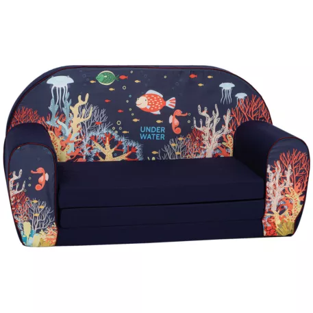 Mama Kiddies® prémiové rozkladacie dvojité detské kreslo - Under the sea