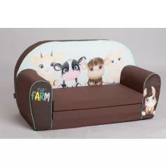   Mama Kiddies® prémiové rozkladacie dvojité detské kreslo - Farmárske zvieratá