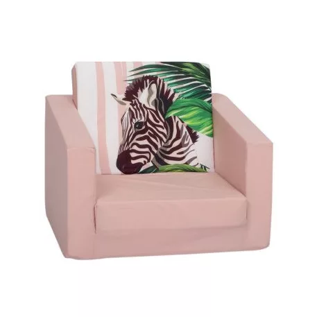 Mama Kiddies® Jednolôžková rozkladacia pohovka - Zebra on Pink