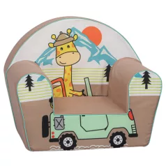   Mama Kiddies® prémiové detské kreslo - Giraffe on the Jeep
