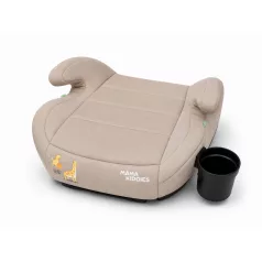   Mama Kiddies® i-Size HappyRide podsedák (125–150 cm) s ISOFIX upevnením v béžovej farbe s motívom žirafy – DARČEK držiak na pohár